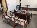 黑胡桃木茶桌椅組合實(shí)木一體泡茶臺新中式家具辦公室功夫茶幾簡(jiǎn)約 180桌+4梳背+主椅1 白蠟木 曬單實(shí)拍圖