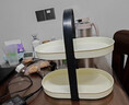 小野七天香水置物架化妝品收納盒桌面護膚品梳妝臺整理架子玄關(guān)收納架輕奢 桌面化妝品收納架【奶油黑】 2層 曬單實(shí)拍圖