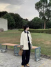 鹿王戀雪韓系短款風(fēng)衣外套女春秋季2025新款小個(gè)子休閑寬松百搭休閑上衣服 683 22米白色53 L 曬單實(shí)拍圖