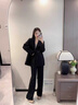 伊婭莎休閑西裝外套女春時(shí)尚職業(yè)西服套裝氣質(zhì)女神范寬松面試正裝工作服 (紐扣常規款)單件黑色西裝 L 建議105-120斤 曬單實(shí)拍圖