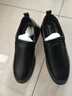 稻草人秋冬款商務(wù)休閑鞋男士頭層牛皮鞋男正裝鞋懶人套腳豆豆鞋 黑色 43 曬單實(shí)拍圖