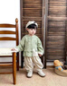 G.duck小黃鴨嬰兒衣服滿(mǎn)月寶寶周歲禮服春秋季中國風(fēng)漢服兒童分體套裝 淺綠色 90 尺碼1~2歲【 80-90cm】cm 曬單實(shí)拍圖