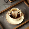 CLITON歐式咖啡杯拿鐵杯掛耳陶瓷辦公室杯碟套裝早餐牛奶杯一杯一碟一勺 曬單實(shí)拍圖