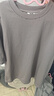 優(yōu)衣庫合作款/男裝女裝AIRism棉混紡寬松條紋T恤5分袖短袖484508 04 煙灰色 M 曬單實(shí)拍圖