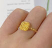 老鳳祥黃金小方糖戒指女生足純金鏈條拉絲指環(huán)婦女節38女神節禮物母親節 足金小方糖戒指（金約3.3g） 曬單實(shí)拍圖