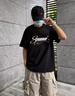 STA高街復古新款印花男士短袖t恤美式休閑潮流oversize重磅半袖體恤 黑色 M 曬單實(shí)拍圖