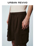 UR秋季新款男裝復古松緊腰抽繩口袋超寬松短褲UUV650010 深紅棕 30 曬單實(shí)拍圖