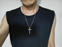 QMXD刻字潮男十字架項鏈男款潮流鈦鋼久不掉色嘻哈吊墜簡(jiǎn)約個(gè)性送男友 曬單實(shí)拍圖