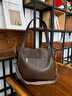 澳迪佳真皮托特包包女2026年新款手提包通勤女包大容量媽媽包生日禮物女 檀棕色 曬單實(shí)拍圖