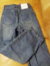 金狐貍女士牛仔褲2026年新款春夏潮流高腰闊腿顯瘦微喇牛仔褲百搭長(cháng)褲子 藍色(九分) XL (29) 曬單實(shí)拍圖