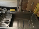 摩恩陽(yáng)光系列廚房水槽大單槽洗菜盆一體盆304不銹鋼臺上中下家用洗碗水池 四孔集渣銀色水槽-圓形抽拉頂配 75*46CM 曬單實(shí)拍圖