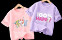 史努比（SNOOPY）【2件裝】童裝兒童短袖T恤男女童純棉夏裝 粉FUN+紫100%  110  曬單實(shí)拍圖