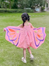 G.duck小黃鴨童裝女童連衣裙夏季新款蝴蝶仙子吊帶裙兒童裙子夏天公主裙 粉色 90 建議1~2歲（80-90cm） 曬單實(shí)拍圖