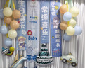演繹 兒童生日場(chǎng)景布置裝飾橫幅條幅男孩周歲生日快樂(lè )派對氣球掛布 曬單實(shí)拍圖