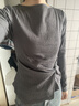 UR2026春季新款女裝氣質(zhì)不規則肌理感扭結修身長(cháng)袖T恤UWM450169 暖灰 M 曬單實(shí)拍圖