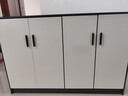 餐邊柜餐廳廚房櫥柜客廳大容量收納儲物矮柜簡(jiǎn)易臥收納儲物柜子 【板材加厚-四門(mén)】暖白灰色1.2米 曬單實(shí)拍圖