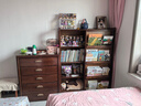 DUBMA德國品牌實(shí)木書(shū)架落地置物架書(shū)柜儲物柜一體兒童多層繪本架推拉門(mén) 胡桃色【四層】90cm送書(shū)立*8 曬單實(shí)拍圖