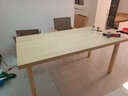 實(shí)木腿大板桌去客廳大化大板桌長(cháng)條桌家用辦公桌工作臺學(xué)習寫(xiě)字桌 【密度板+實(shí)木腿】120*60原木色 曬單實(shí)拍圖