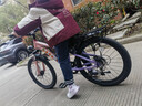鳳凰官方旗艦店兒童自行車(chē)男女變速青少年學(xué)生山地車(chē)碟剎賽車(chē) 星際 粉紫【變速】后座+LED燈+輻條輪 22寸【適合130-170cm】 曬單實(shí)拍圖