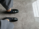 啄木鳥(niǎo)真皮媽媽鞋春秋女皮鞋軟底防滑中老年女輕便單鞋平底舒適工作鞋黑 39 曬單實(shí)拍圖