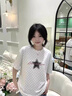 棉致重磅純棉波點(diǎn)星星字母短袖t恤女夏季新款復古寬松半袖衣服打底衫 A7528白色【高品質(zhì)】 L 105-120斤 曬單實(shí)拍圖