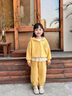 G.duck小黃鴨童裝女童套裝春秋季新款星星人衣服兒童運動(dòng)套裝春裝兩件套 黃色 90 尺碼1~2歲【 80-90cm】cm 曬單實(shí)拍圖