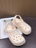 樸西科學(xué)倍率發(fā)泡純色洞洞鞋女夏季新款厚底防滑防臭洞洞鞋沙灘外穿 米白色 【久站人群福音】 39-40 曬單實(shí)拍圖