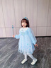 G.duck小黃鴨愛(ài)莎公主裙女童連衣裙秋裝2025新款兒童艾莎裙子小女孩紗裙 藍色 100 建議2~3歲【 90-100cm】cm 曬單實(shí)拍圖