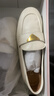 他她TATA小金豆平底樂(lè )福鞋女白色小皮鞋單鞋 米白 36 曬單實(shí)拍圖