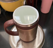 ZENGKA高檔陶瓷內膽保溫杯帶手柄男女士辦公室商務(wù)咖啡杯泡茶養生骨瓷杯 金色+陶瓷茶隔480ml密封防漏款 曬單實(shí)拍圖