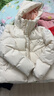 鴨鴨羽絨服女短款2025冬季新款小個(gè)子甜美氣質(zhì)休閑百搭防寒保暖外套HT 米白色 S (155) 曬單實(shí)拍圖