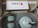 汝譽(yù)天下汝窯茶具茶壺西施壺井欄壺石瓢壺汝州汝瓷天青色冰裂紋茶具套裝 西施壺1壺二杯 220ml 曬單實(shí)拍圖