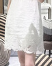 MO&Co.連衣裙天絲亞麻輕薄鏤空繡花A字小白裙 摩安珂 本白色 M /165 曬單實(shí)拍圖