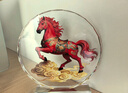 2026馬踏祥云水晶擺件馬到成功喬遷送禮桌面裝飾品馬年吉祥物擺件 馬踏祥云【小號水晶底座款】高22*20cm直徑 曬單實(shí)拍圖