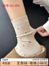 古今（GUJIN）碎花無(wú)骨棉襪子女miu系堆堆襪日系中筒襪透氣百搭配勃肯鞋長(cháng)襪4雙 曬單實(shí)拍圖