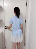 艾卡諾 I.KARNOW女童夏季套裝速干運動(dòng)服兒童涼感短袖大童百褶裙子網(wǎng)球羽毛球訓練 6126白藍+19027白色 120 曬單實(shí)拍圖