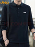 JEEP吉普長(cháng)袖T恤男春秋季寬松polo領(lǐng)打底衫男士衣服男裝 黑色 2XL 曬單實(shí)拍圖