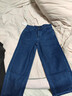 佐丹奴復古直筒牛仔褲女春季新款重磅洗水高腰拉鏈牛仔褲05415683 曬單實(shí)拍圖