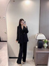 伊婭莎休閑西裝外套女春時(shí)尚職業(yè)西服套裝氣質(zhì)女神范寬松面試正裝工作服 (紐扣常規款)單件黑色西裝 L 建議105-120斤 曬單實(shí)拍圖