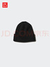 優(yōu)衣庫男裝女裝HEATTECH針織帽子毛線(xiàn)帽防寒保暖478303 09 黑色 均碼(45 cm) 曬單實(shí)拍圖