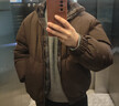 馬克華菲潮牌潮人立領(lǐng)設計棉服男士復古時(shí)尚百搭保暖休閑外套 咖啡 M 曬單實(shí)拍圖