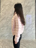 波司登（BOSIDENG）【云絨小排骨】26小龜背短款女保暖連帽90羽絨B260135054M 水晶粉1199 L 170/92A 體重約120-130斤 曬單實(shí)拍圖
