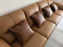 駱易家（Lorica）輕奢抱枕客廳沙發(fā)大靠墊高級感靠枕枕頭腰枕加厚皮革靠背墊抱枕套 【皮革抱枕】陌野-棕色 45cm*45cm 含枕芯 （枕套+枕芯） 曬單實(shí)拍圖