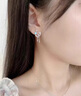 夢(mèng)黛麗MENGDAILI兔耳環(huán)女國(guó)風(fēng)復(fù)古兔子耳釘月光石七夕禮物 仙兔望月耳環(huán) 玫瑰金色 曬單實(shí)拍圖