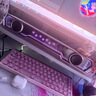 漫步者花再Halo PixelBar深淵字幕歌詞音響電腦桌面音箱 藍牙6.0有線(xiàn)音箱RGB燈效 櫻花粉 曬單實(shí)拍圖