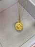 FUSSEM足金本命佛十二生肖黃金吊墜純金圓牌本命年金飾菩薩項鏈羊雞鼠狗 豬牌本命佛吊墜【贈鍍金項鏈】約1.6g 曬單實(shí)拍圖
