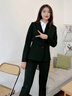 晨芙職業(yè)西裝外套女商務(wù)面試正裝白領(lǐng)銷(xiāo)售西服套裝經(jīng)理酒店前臺工作服 黑色西裝+20632白襯衫+西褲 M 建議90-100斤 曬單實(shí)拍圖
