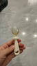 英氏（YEEHOO）嬰兒輔食勺寶寶勺子學(xué)吃飯訓練彎頭叉勺輔食工具兒童餐具嬰兒勺子 米白色【彎頭叉勺】帶收納盒 曬單實(shí)拍圖