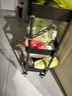 四季沐歌廚房置物架落地折疊小推車(chē)置物架免安裝零食收納儲物移動(dòng)果蔬菜籃 3層耀黑【可折疊】常規款 曬單實(shí)拍圖