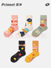 PRIMEET派米襪子男中筒襪透氣日系春秋插畫(huà)復古潮原創(chuàng  )街頭韓版女長(cháng)棉襪 曬單實(shí)拍圖